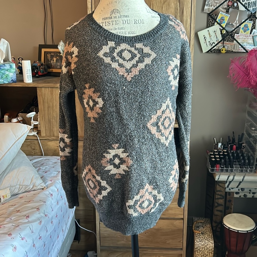 Mossimo Gray Glittery Sweater - Small
